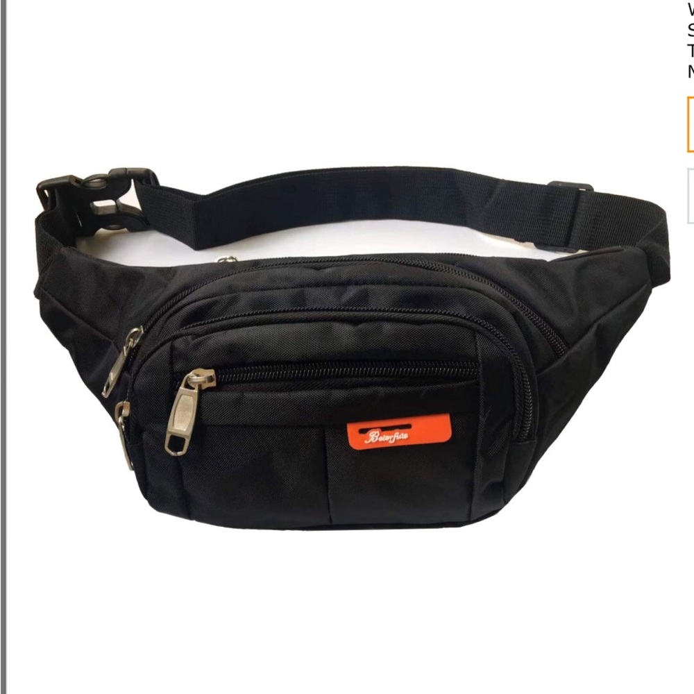 Melveiry Black Fanny Pack Unisex